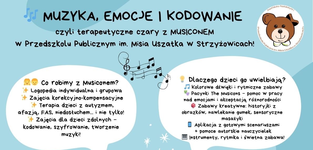 Grafika przedstawia plakat zajec w przedszkolu