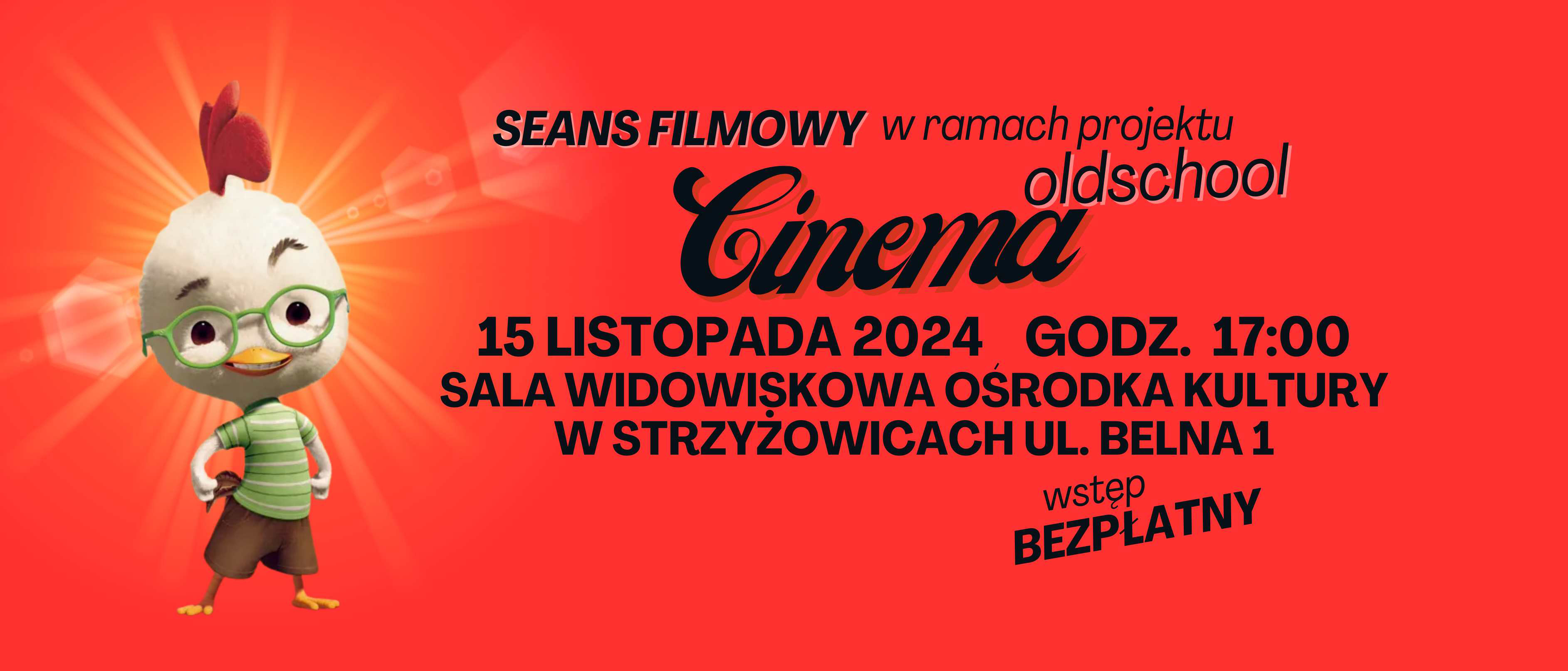 Grafika przedstawia plakat seansu filmowego