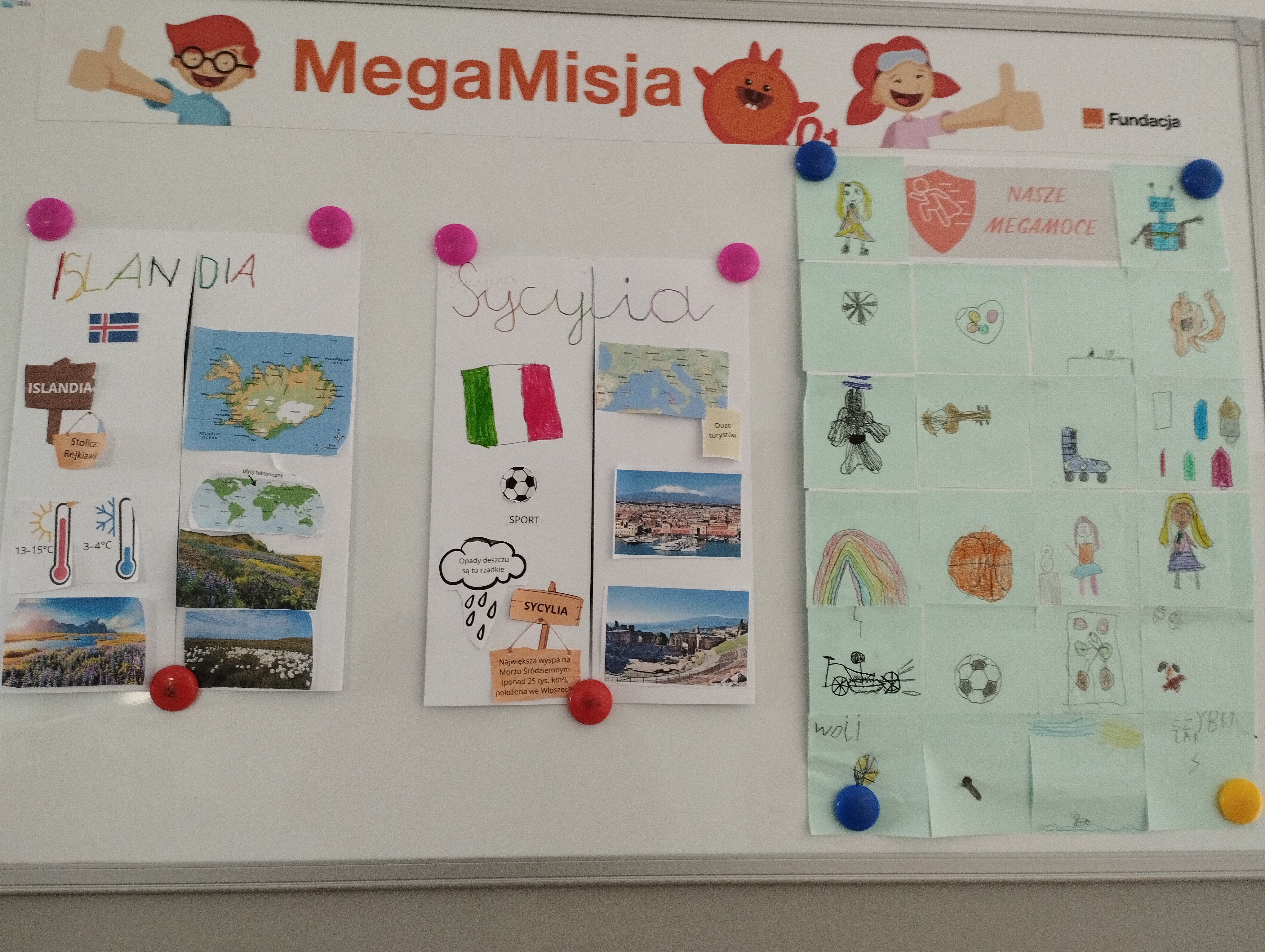 Zdjęcie przedstawia tablicę dotyczącą programu megamisja