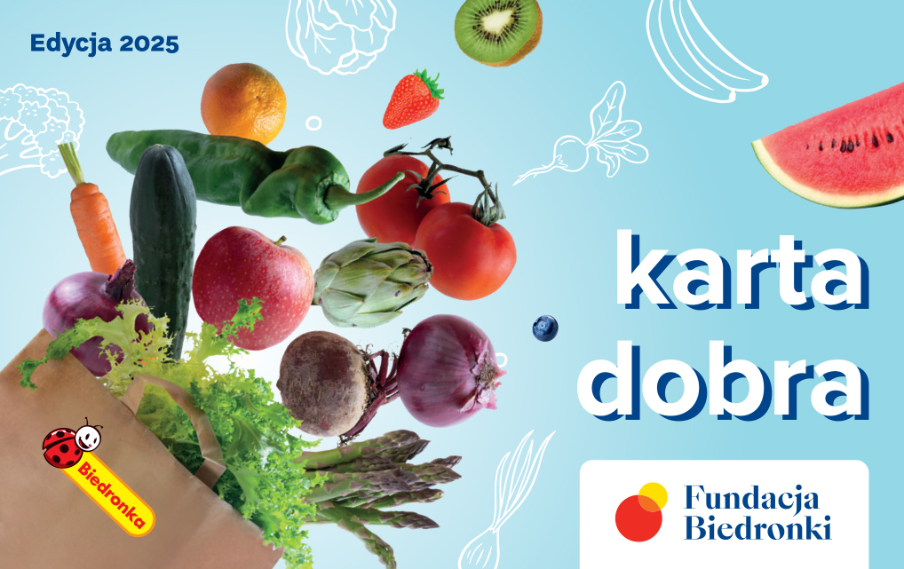 Grafika przedstawia grafikę promującą kartę dobra