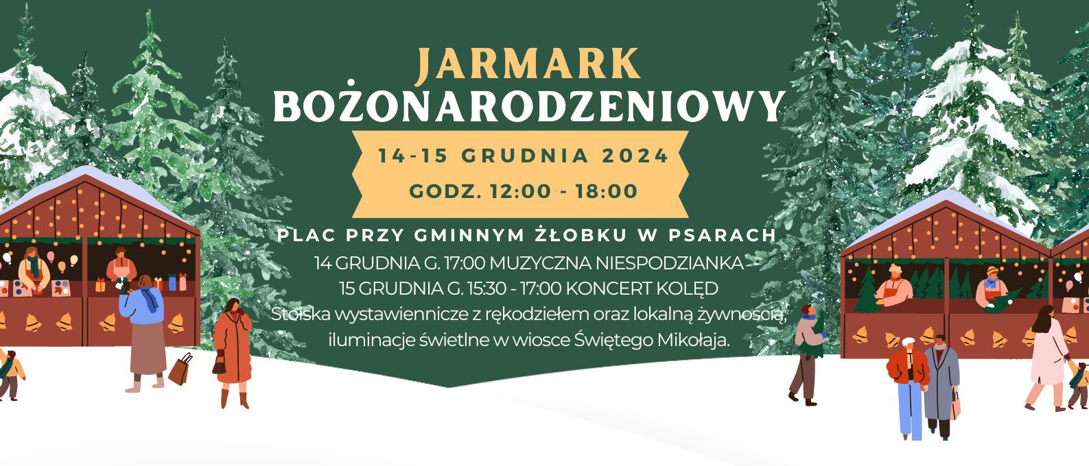 Grafika przedstawia plakat Jarmarku Świątecznego